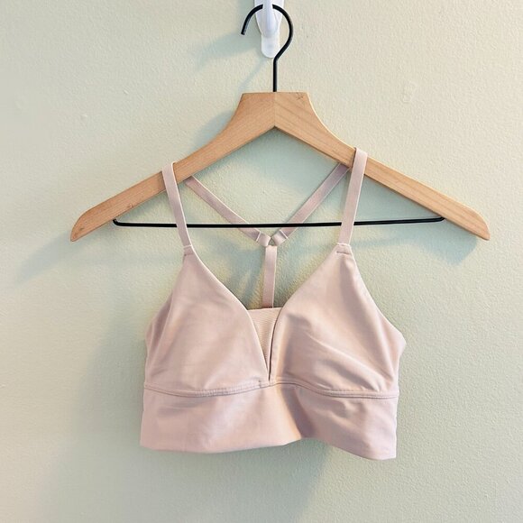 Offline by Aerie Sports Bra Womens Size Small Nude Mesh Strappy Workout Athletic - Picture 7 of 7